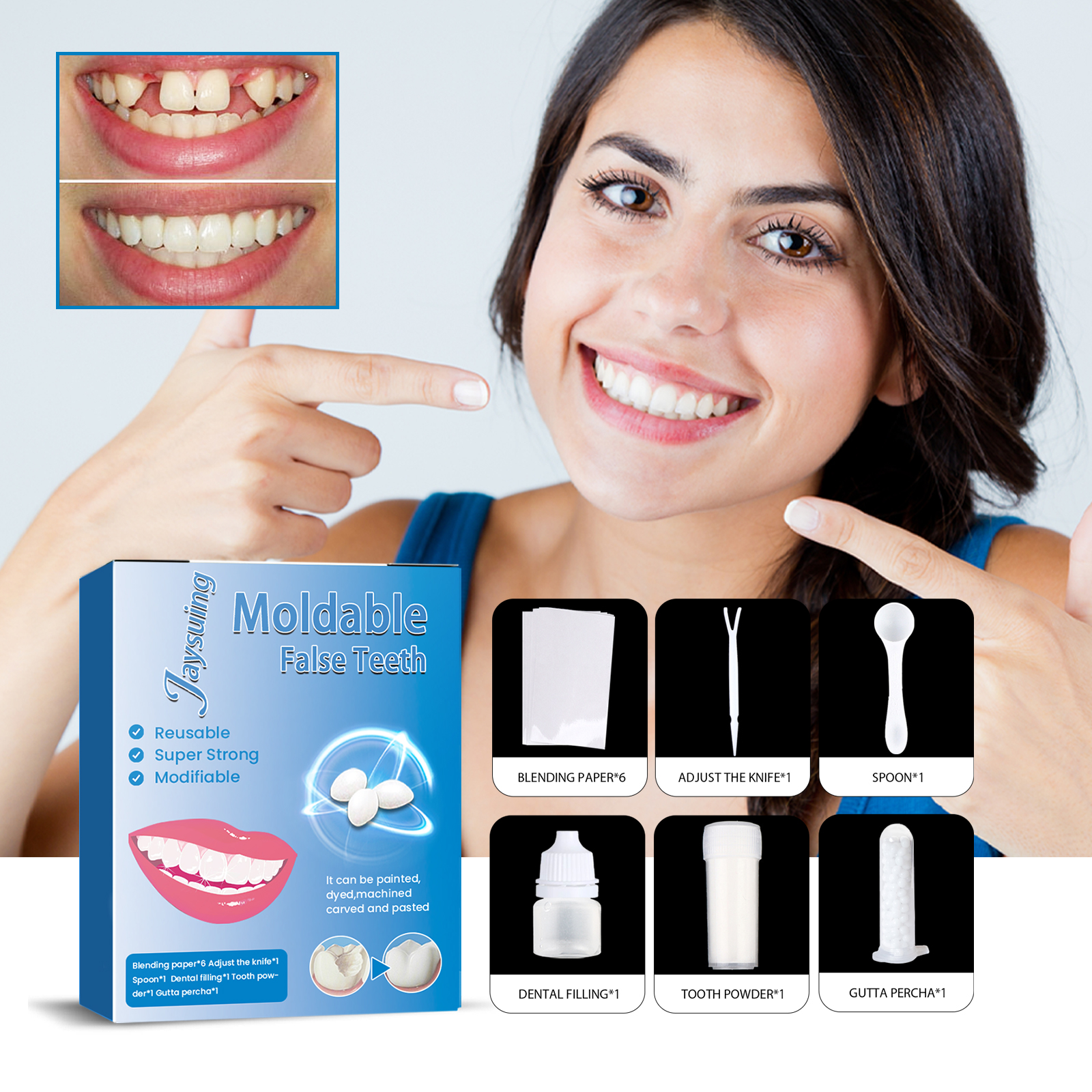 Beauty Vampire Makeup - Moldable Tooth Gel Kit, Vampire Teeth
