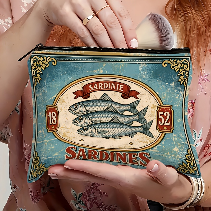 Retro Sardine Print Makeup Bag - огляд і ціна Beauty Works Makeup
