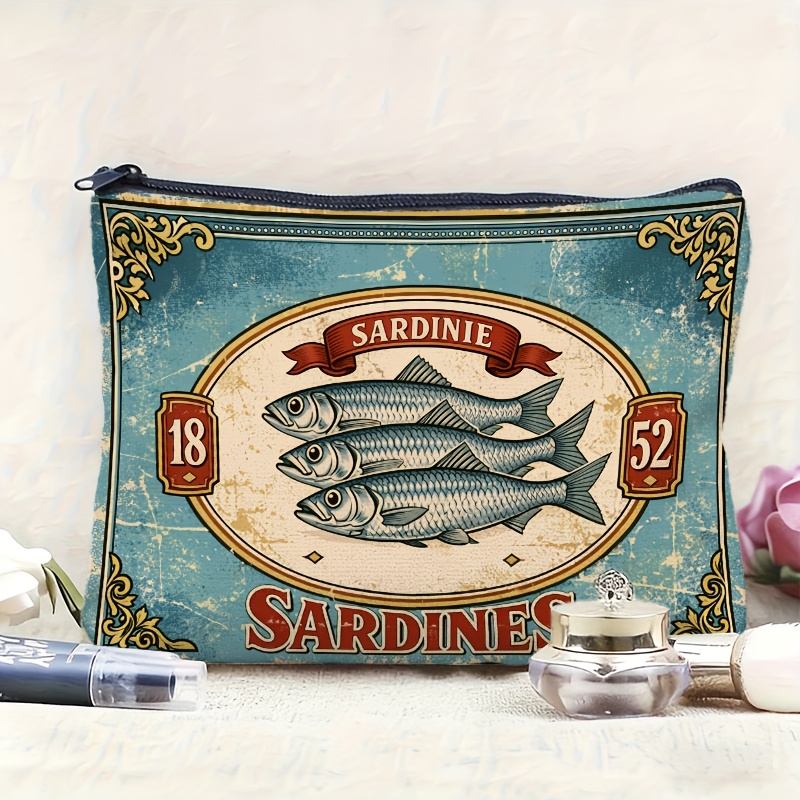 Retro Sardine Print Makeup Bag - огляд і ціна Beauty Works Makeup