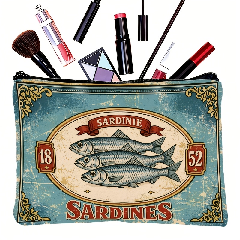 Retro Sardine Print Makeup Bag - огляд і ціна Beauty Works Makeup